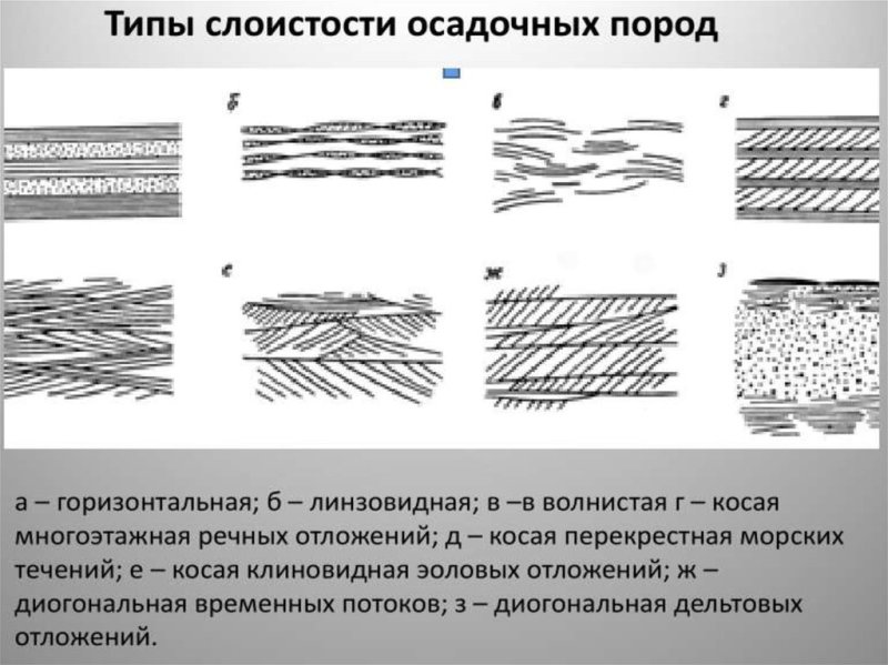 Типы слоистости осадочных