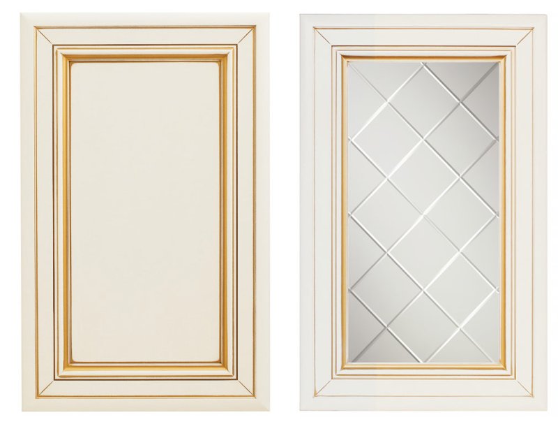 Фасад Ависта Квин 2 ясень белый патина золото