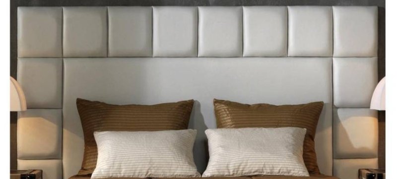 Кровать с мягким изголовьем квадраты