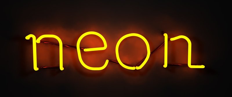 Желтая неоновая вывеска