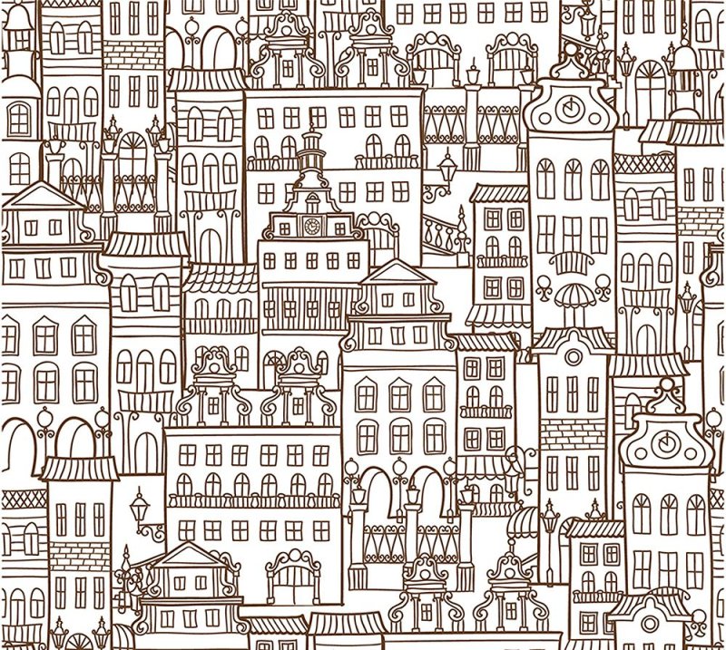 Обои с домиками для стен