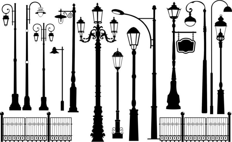 Трафарет уличного фонаря