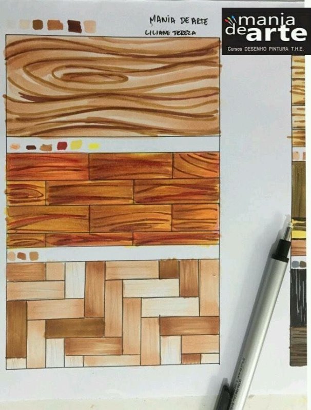 Фактура дерева маркерами