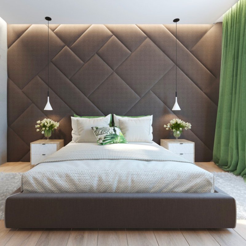 Мягкие панели на стену в спальню