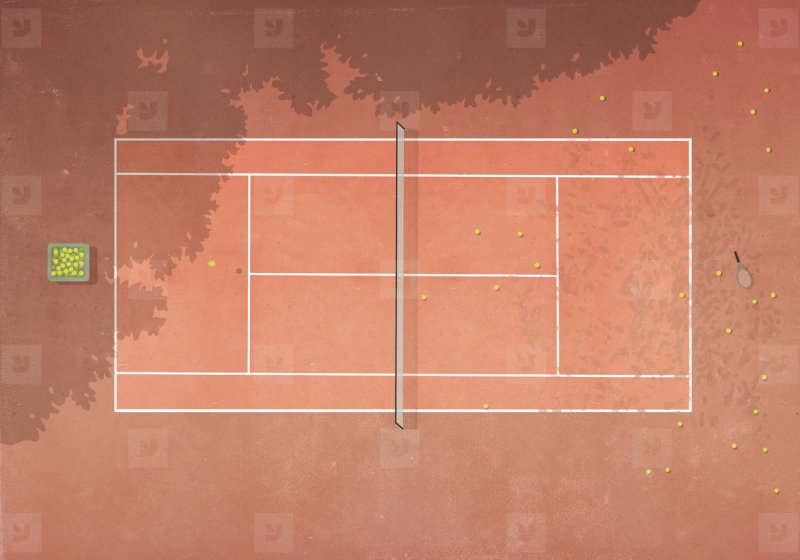 Теннисный корт вид сверху сбоку