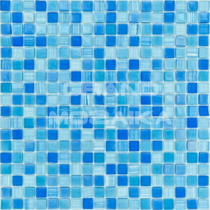 Мозаика синяя 15х15мм перламутровая