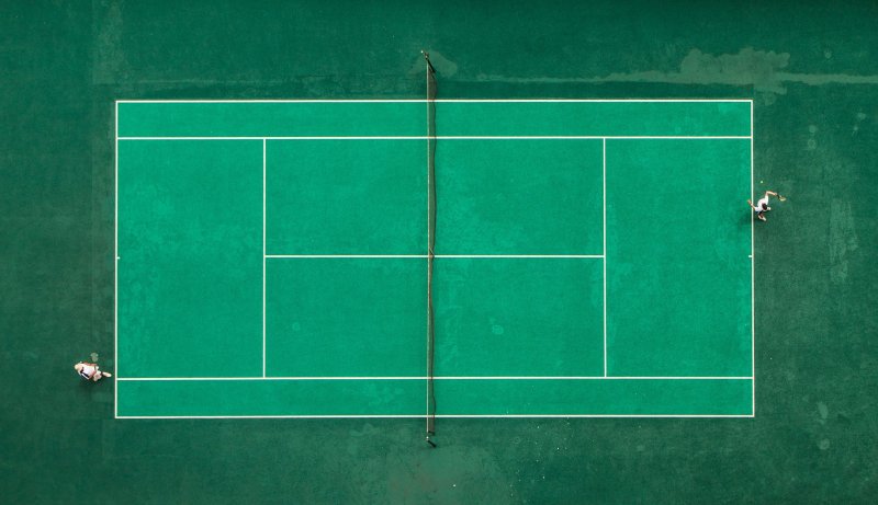 Теннисный корт вид сверху сбоку