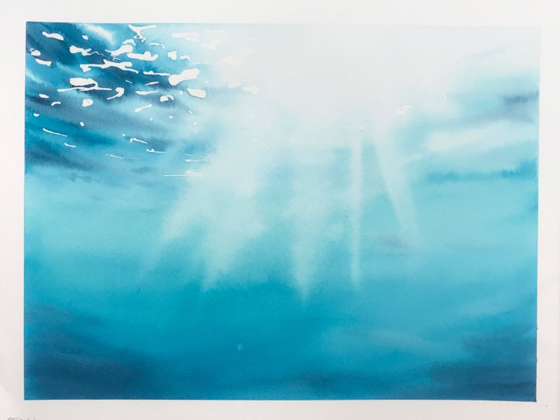 Под водой акварель