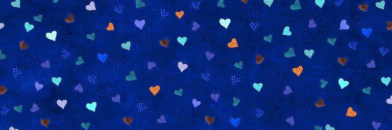 Синий фон с сердечками