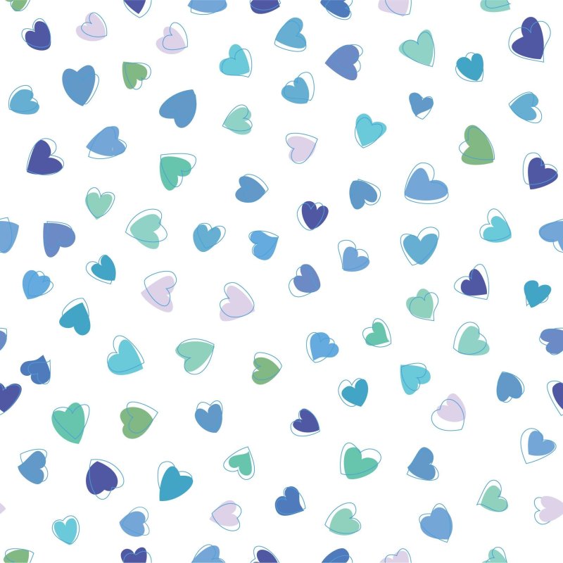 Голубой фон с сердечками