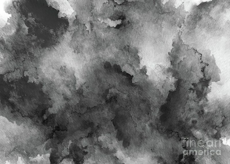 Черные разводы акварель