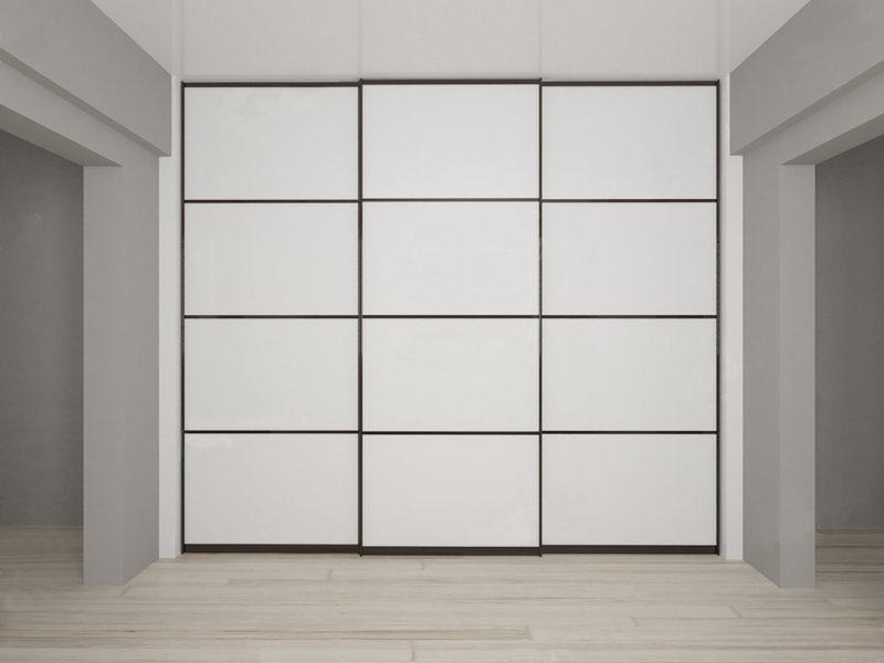 Шкаф купе с белым профилем