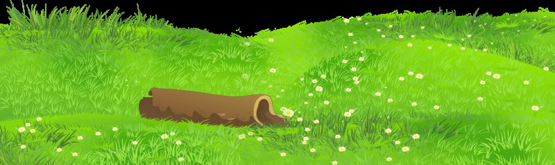 Лужайка с деревьями мультяшная