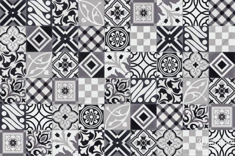 Кер. Мозаика Octagon big White/Black Matt (gtpl61466/cla006) 300х300х6