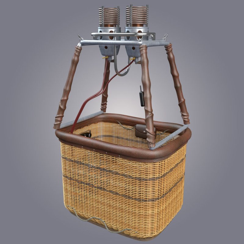 Воздушный шар с плетеной корзиной