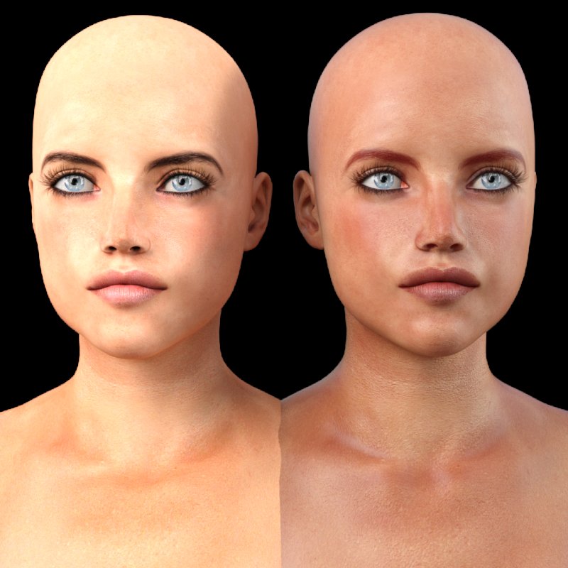 Шейдинг кожи человека