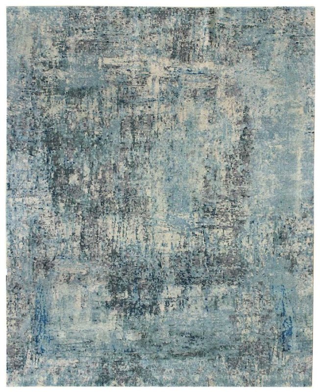 Ковер голубой с бежевым