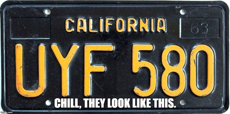 Номерные знаки Калифорнии