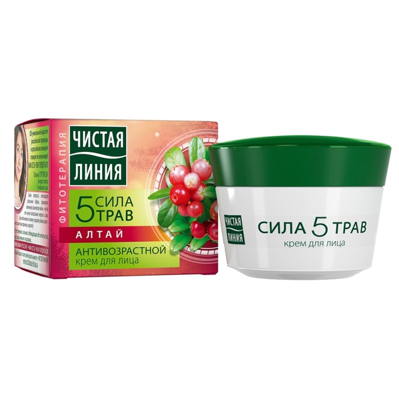 Чистая линия "сила 5 трав" комплексный крем для лица 45 мл