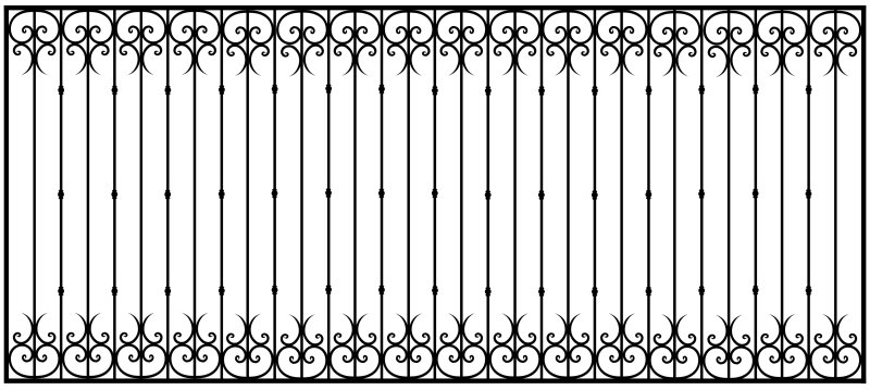 Решетка ограждения металлическая ОС-т15-00, высота 1,6 м