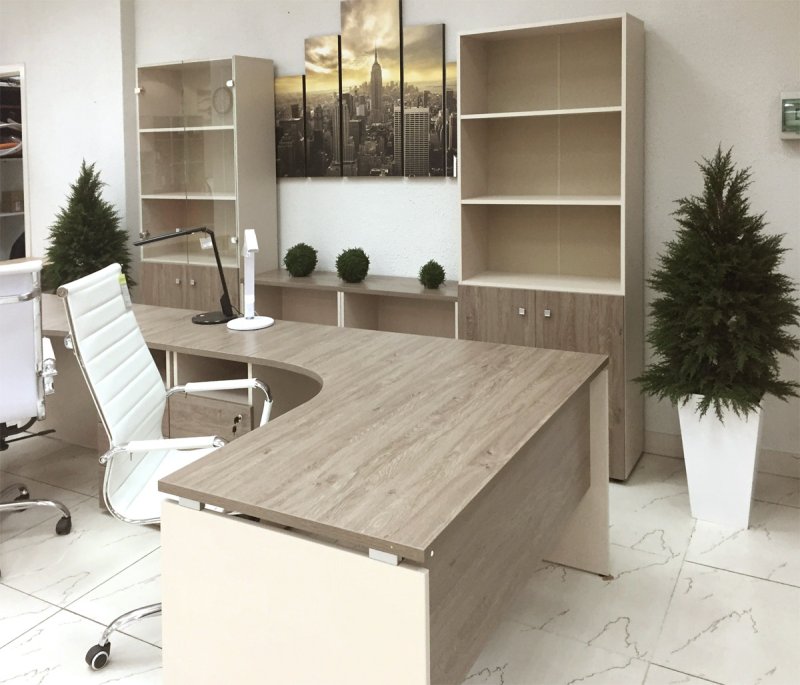 Офисная мебель дуб Шамони светлый