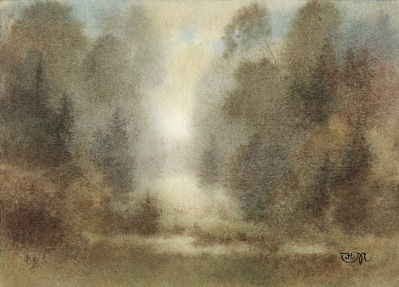 Коричневая акварель