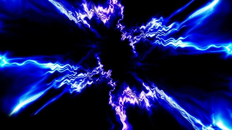 Синяя молния на черном фоне