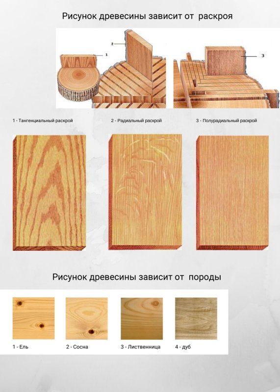 Тангенциальный распил дуба