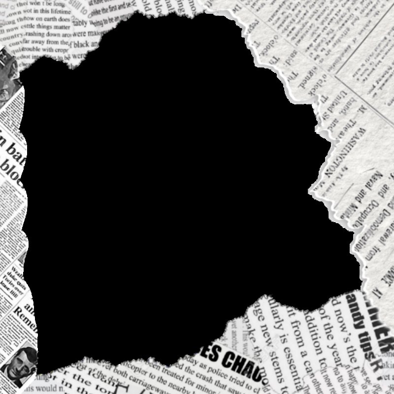 Обрывок газеты без фона