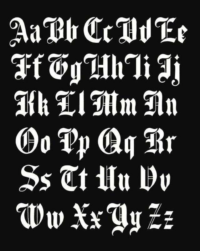 Староанглийский Готический шрифт