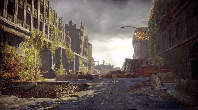 Разрушенный город зомби апокалипсис