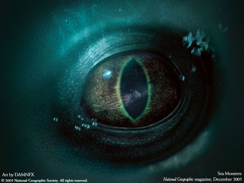 Огромный глаз под водой