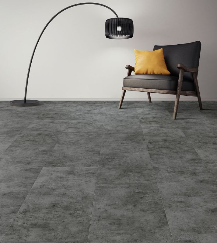 Линолеум под бетон в интерьере