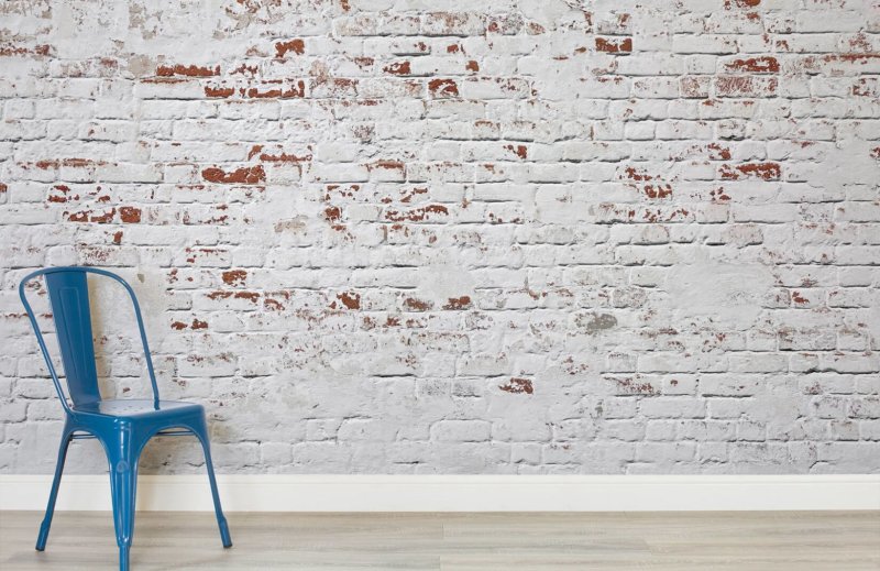 Белая кирпичная стена