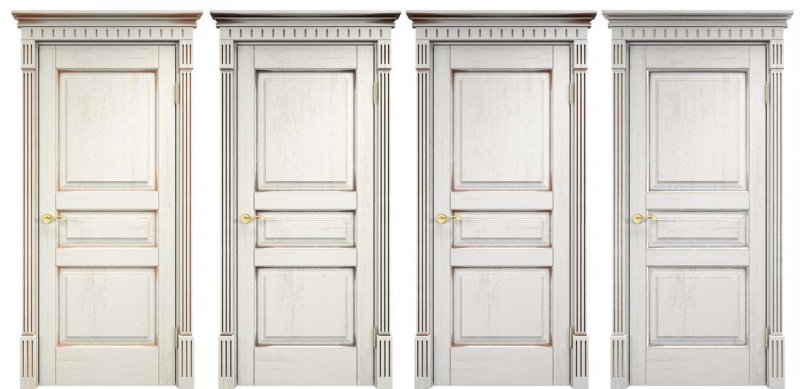 Chelsy 68дг эмаль белая патина серебро дверь