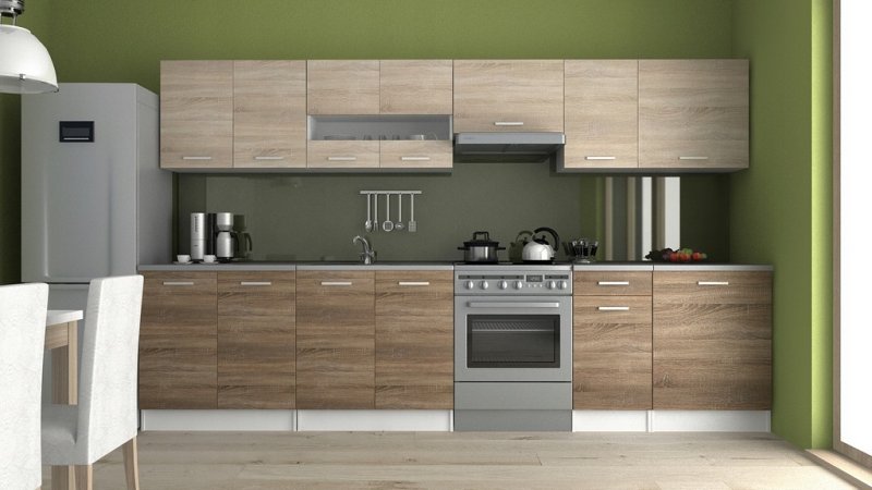 Кухня олива дуб сонома