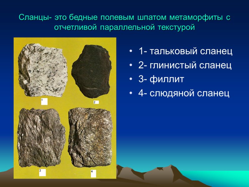 Тальковый сланец метаморфическая Горная порода