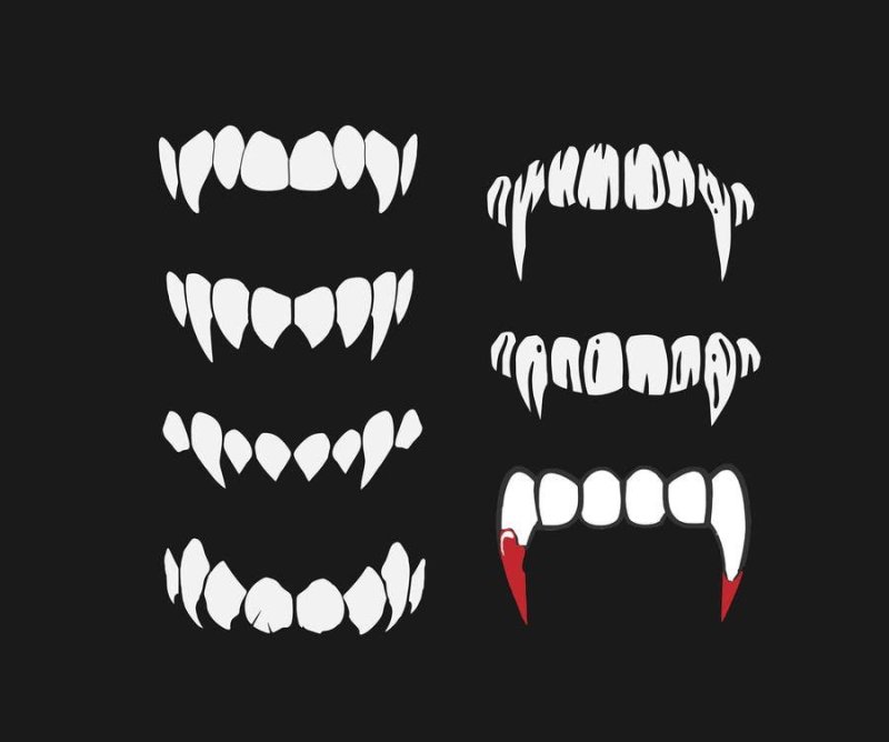 Зубы на черном фоне