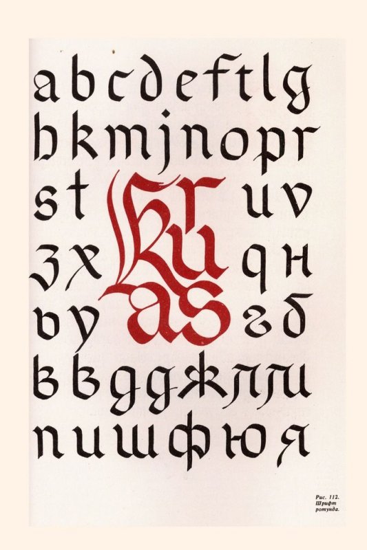 Готические шрифты Ротунда алфавит