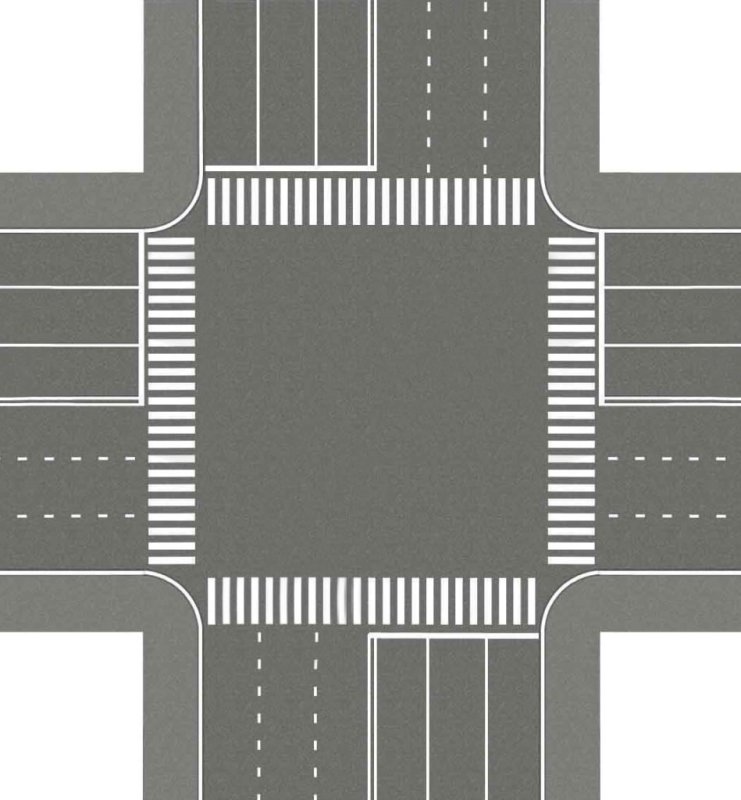 Перекресток четырехсторонний 370х370см
