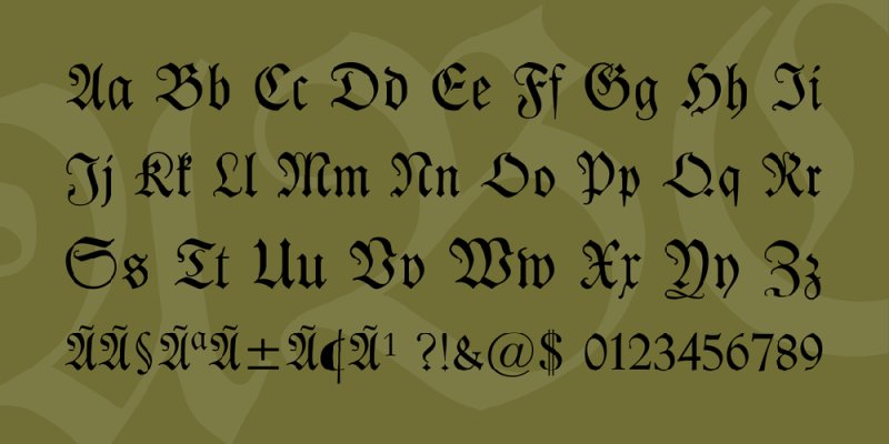 Немецкий Готический шрифт Fraktur