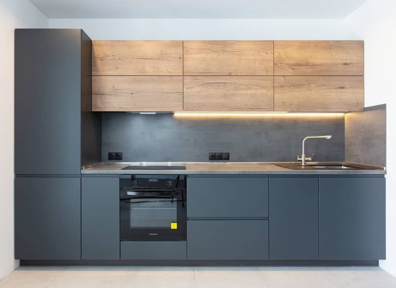 Кухня графитовая матовая