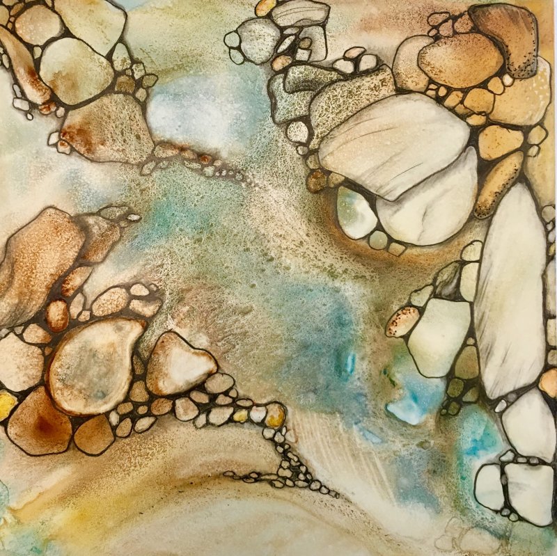 Галька акварелью