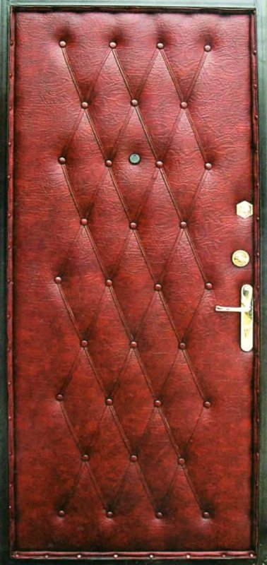 Дверь с кожаной обивкой