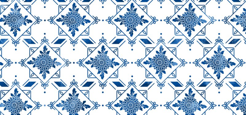 Плитка с синим узором