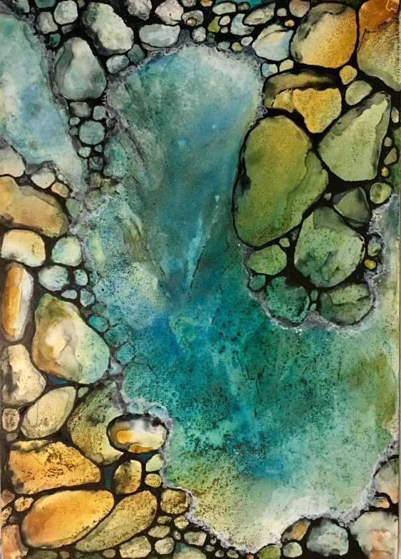 Галька акварелью