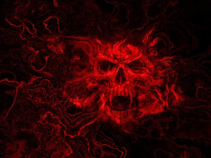 Красный череп на черном фоне