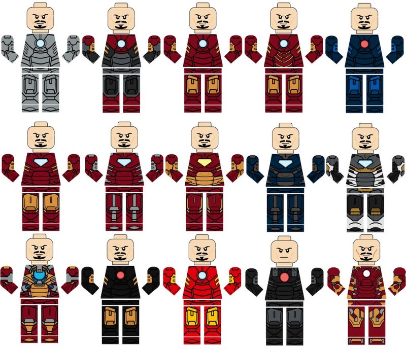 Декали для лего Железный человек