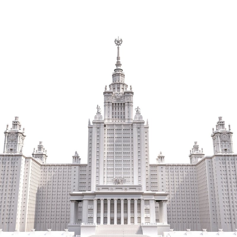 Сталинская высотка МГУ 3d модель