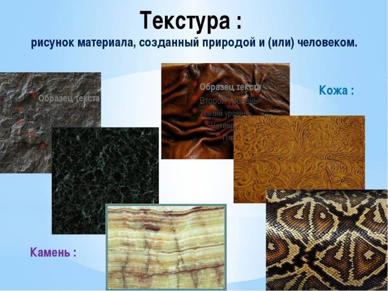 Текстура искусственных материалов